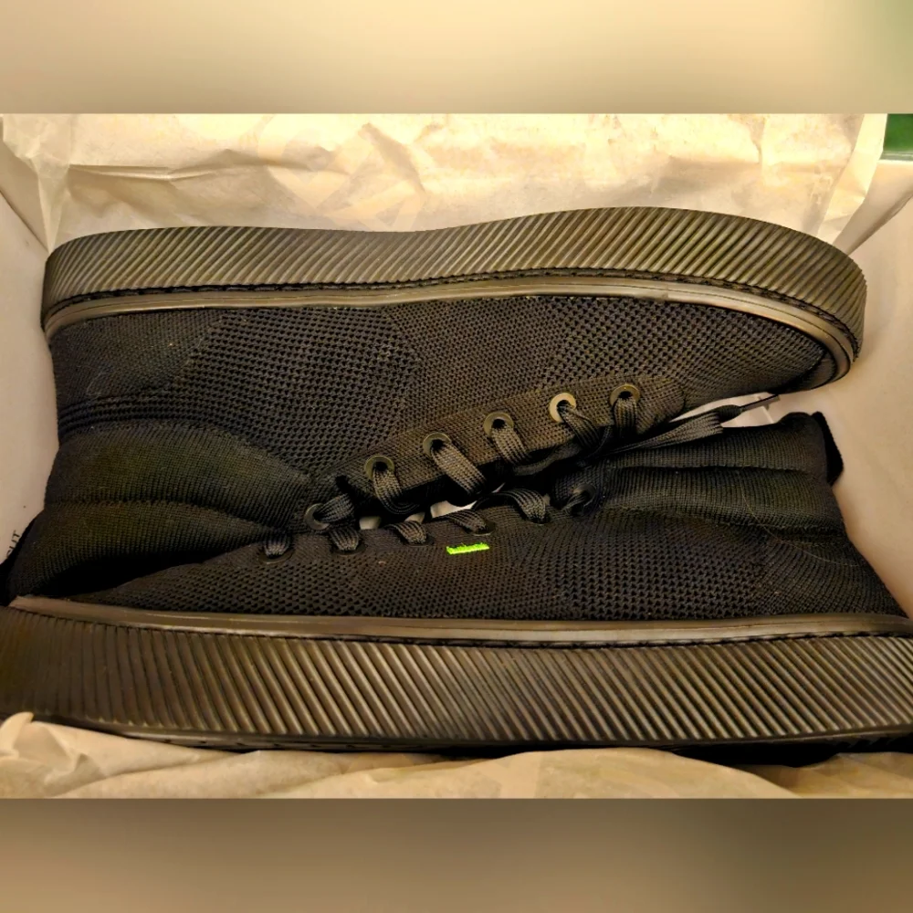 NIB CARIUMA IBI HIGH TOP ALL BLACK KNIT SNEAKER 12 MEN 13.5 WOMENS - Picture 9 of 12